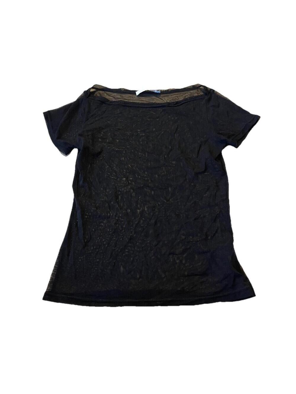 Anne Fontaine Elegant Boat Shape Top Mesh Shoulders 40 H98